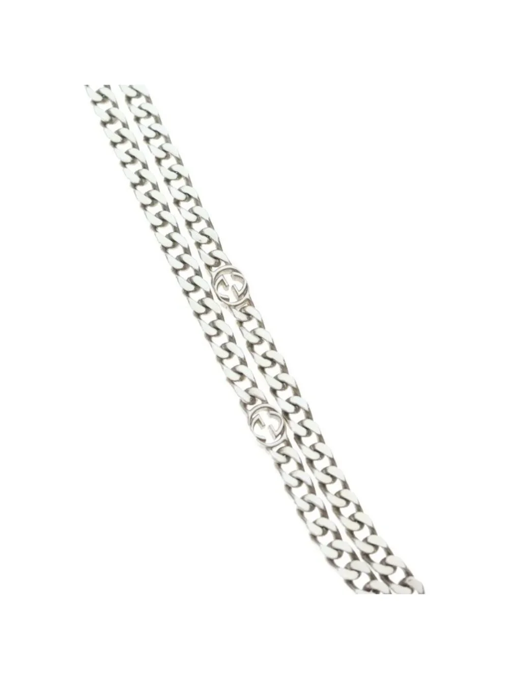 Gucci Interlocking Necklace Chain Silver